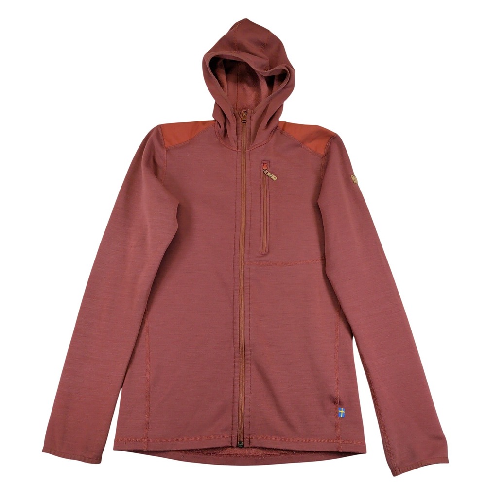 Fjallraven Mens Keb Fleece Jacket 81818 Terracotta Brown Wool Blend Hoody XS